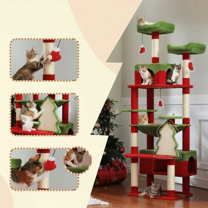 Arbre à chat Skytower édition Noël - Griffes d’Or