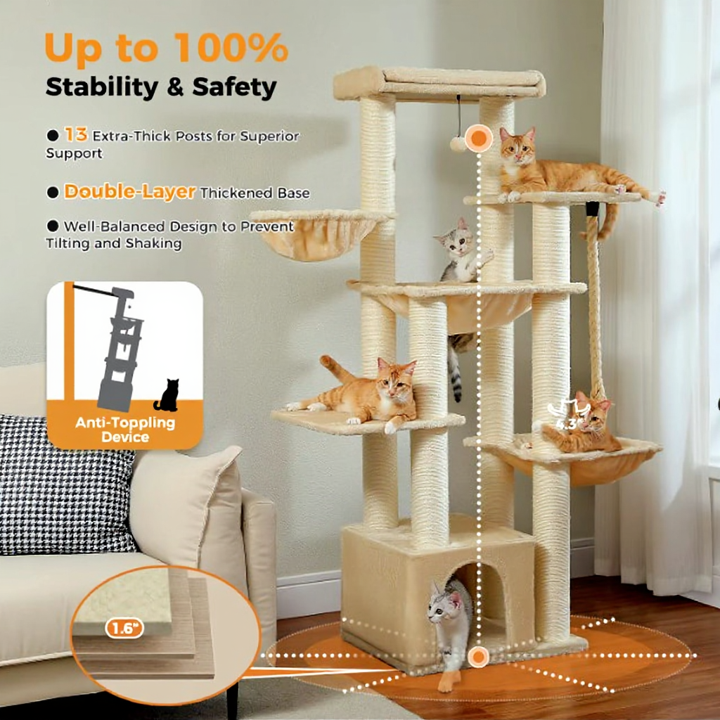 Grand Arbre à Chat – Griffes d'or