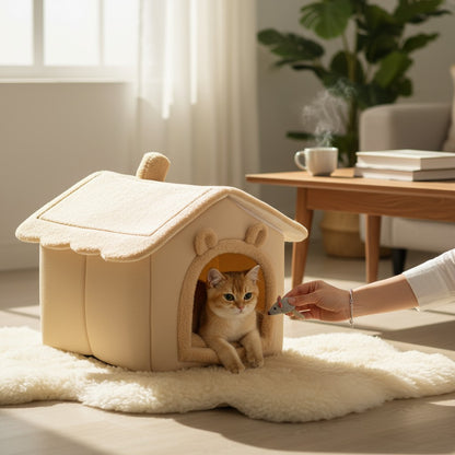 Maison Pliable en Coton HomePurr - Griffes d’Or