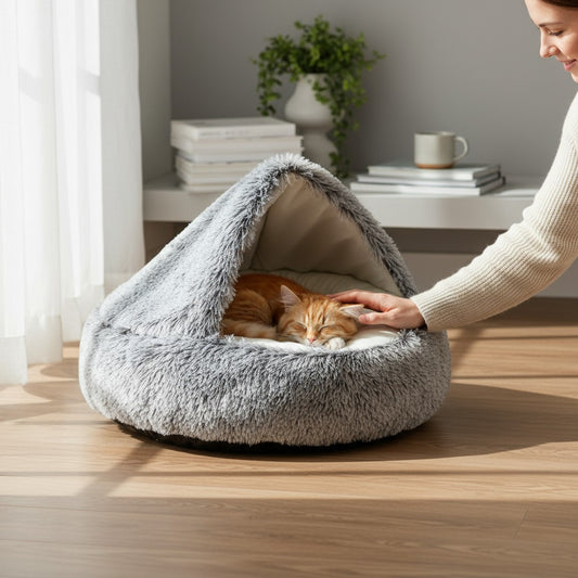 Lit Rond en Peluche RoundPurr – Griffes d'or