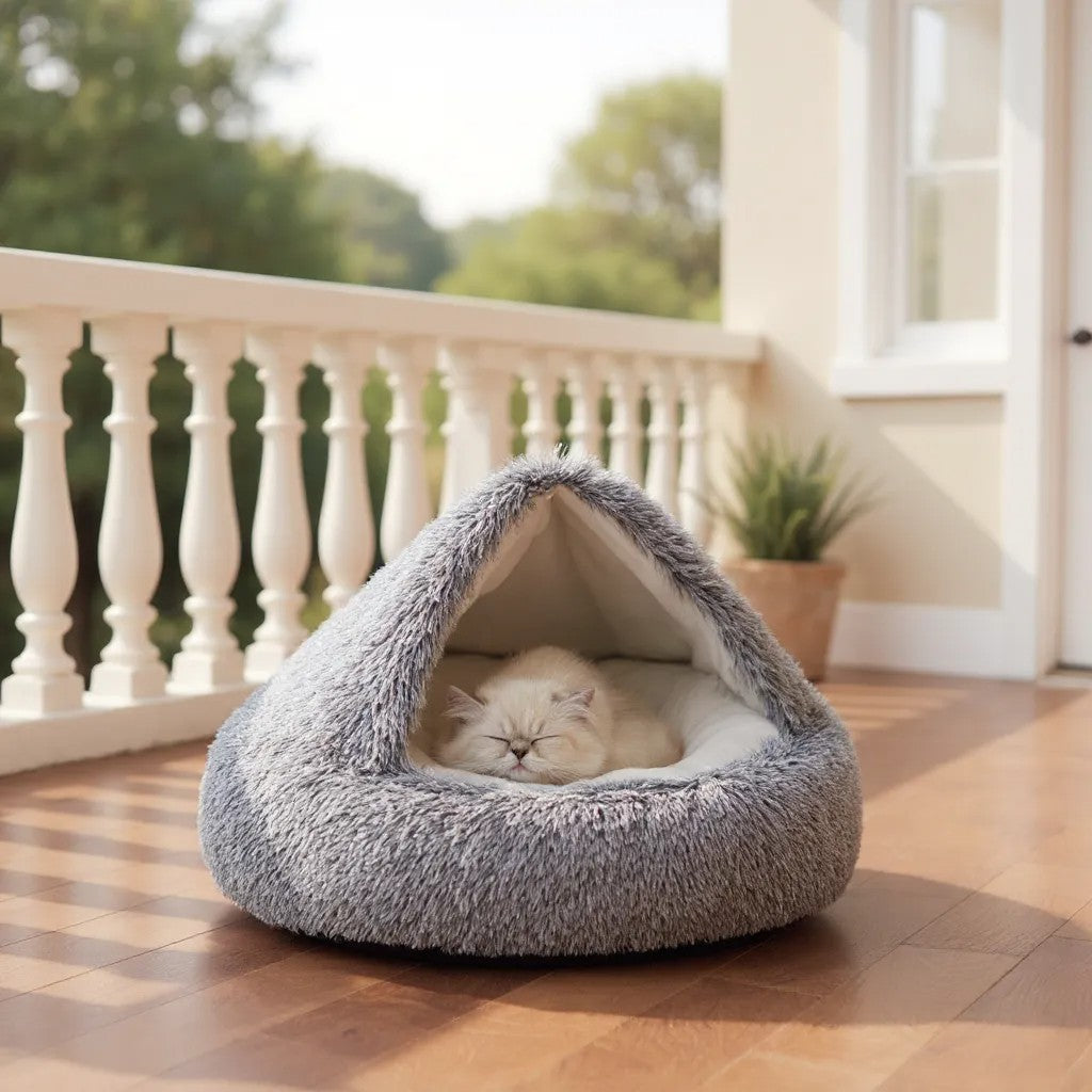 Lit Rond en Peluche pour Chat – Griffes d'or